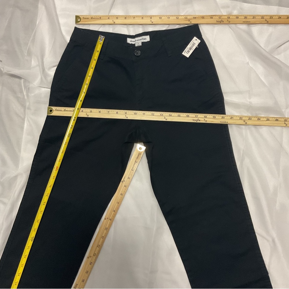 NWT Amazon Essentials Women’s Straight-Fit Stretch Chino Black Pants Size 8 - Picture 2 of 10